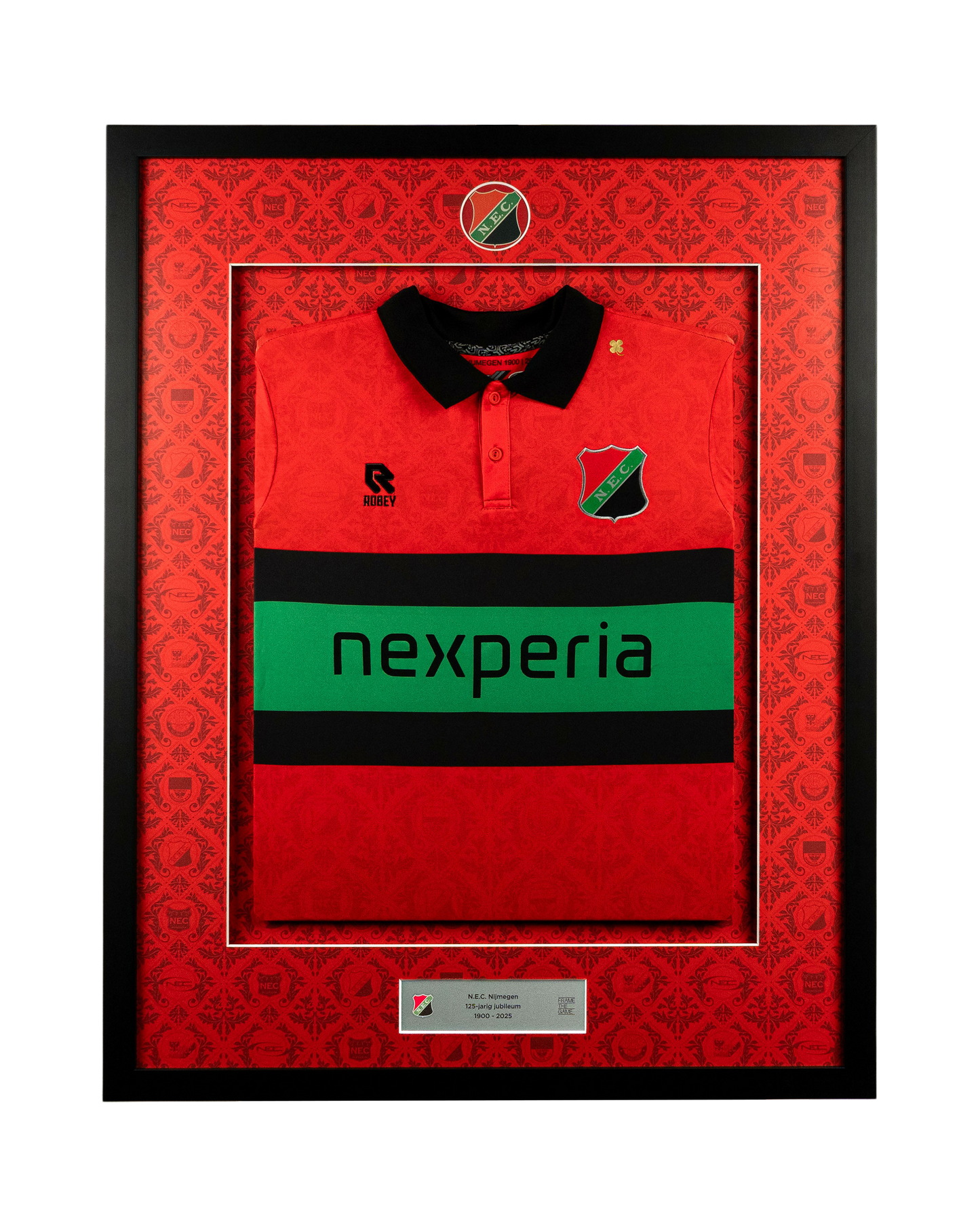 N.E.C. Ingelijst wedstrijdshirt 25-26
