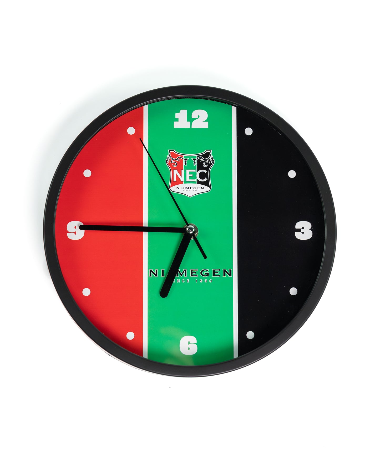 N.E.C.-wandklok Rood, Groen en Zwart
