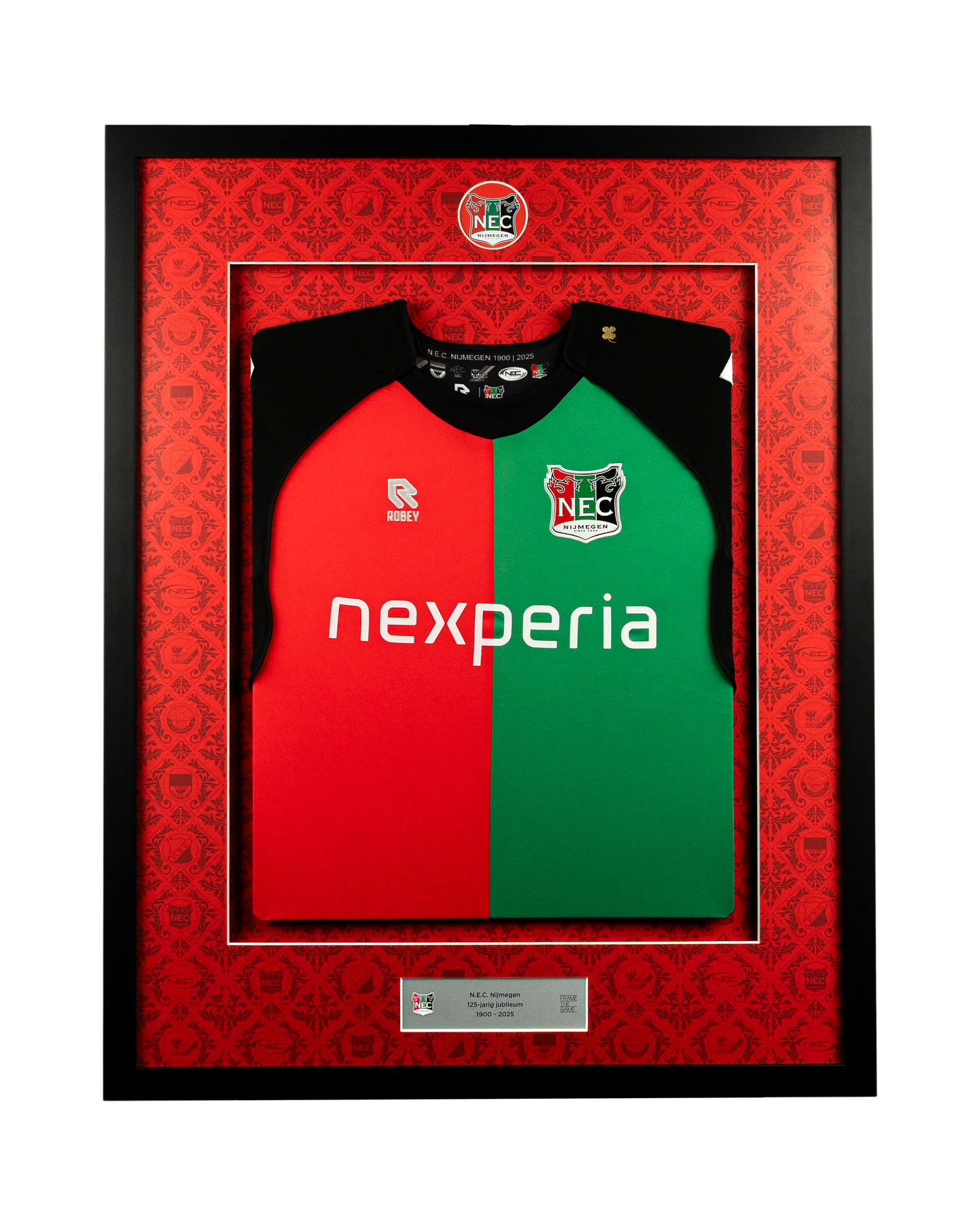 N.E.C. Ingelijst wedstrijdshirt 25-26