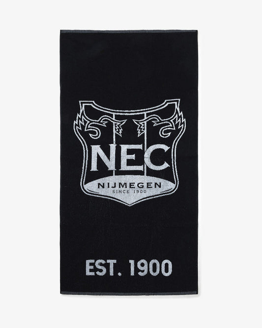 NEC Bath towel black with logo Est.1900