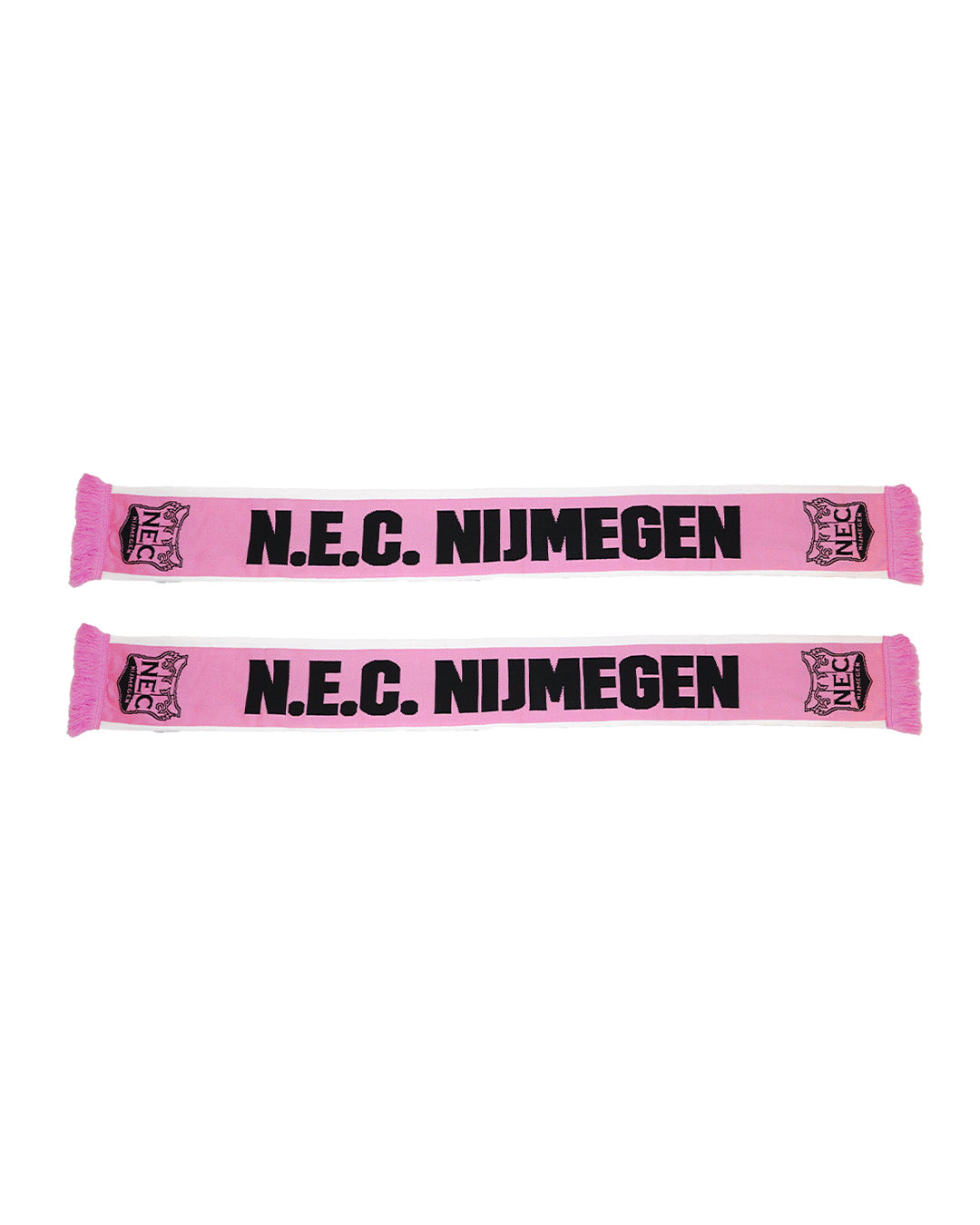 N.E.C. Sjaal roze - wit - zwart (150 cm)