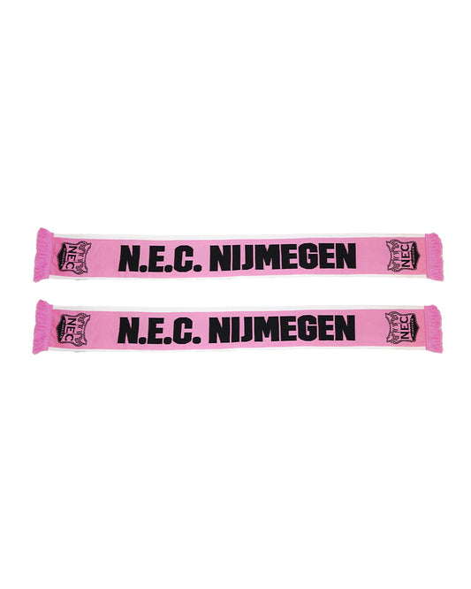 N.E.C. Sjaal roze - wit - zwart (150 cm)