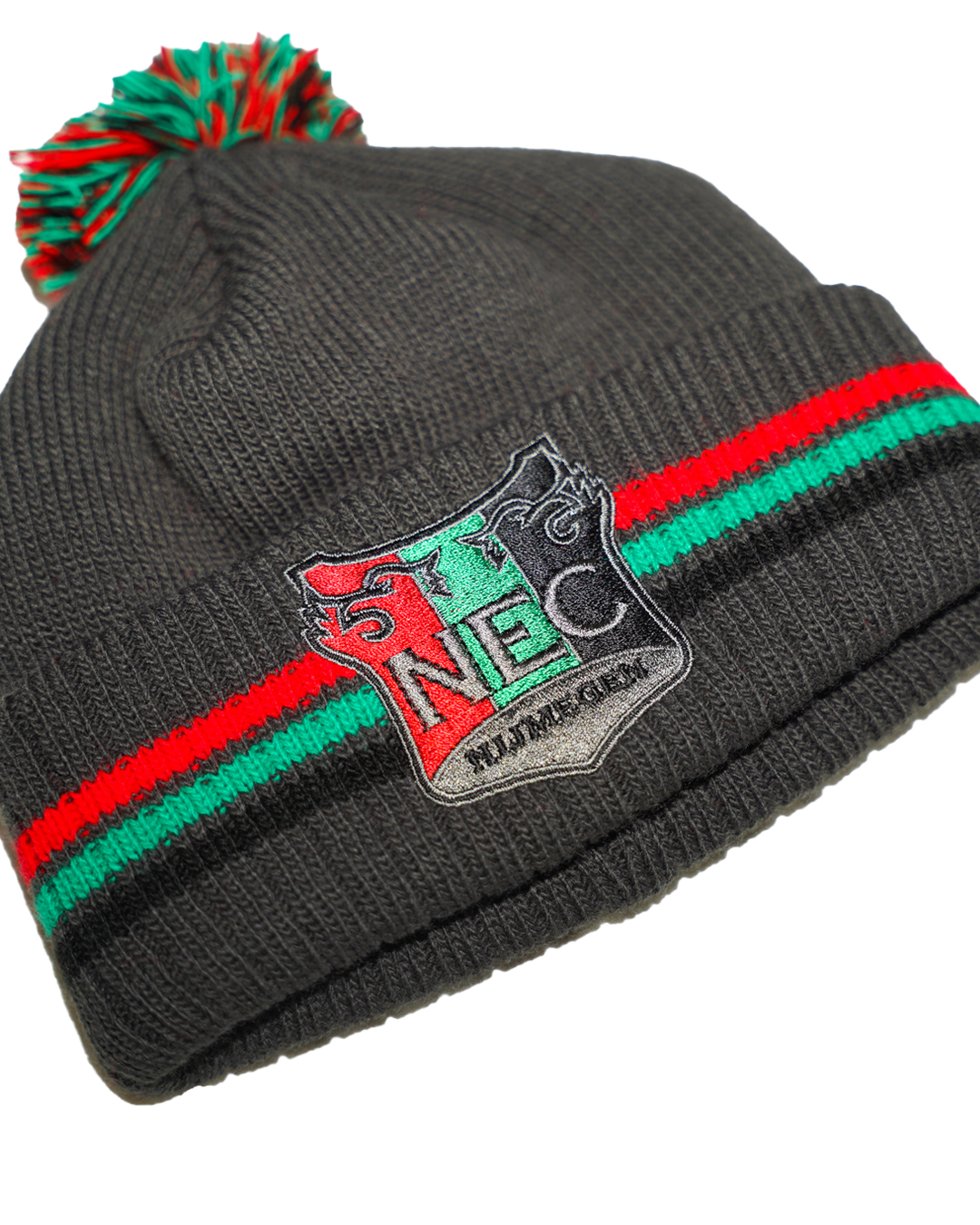 N.E.C. Muts met pompom grijs