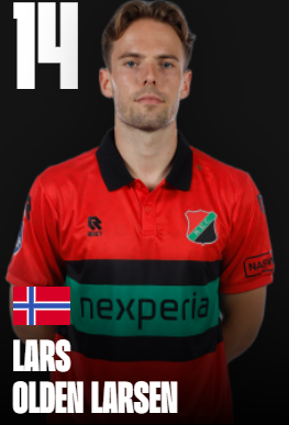 N.E.C. Speler bedrukken: 14  Olden Larsen